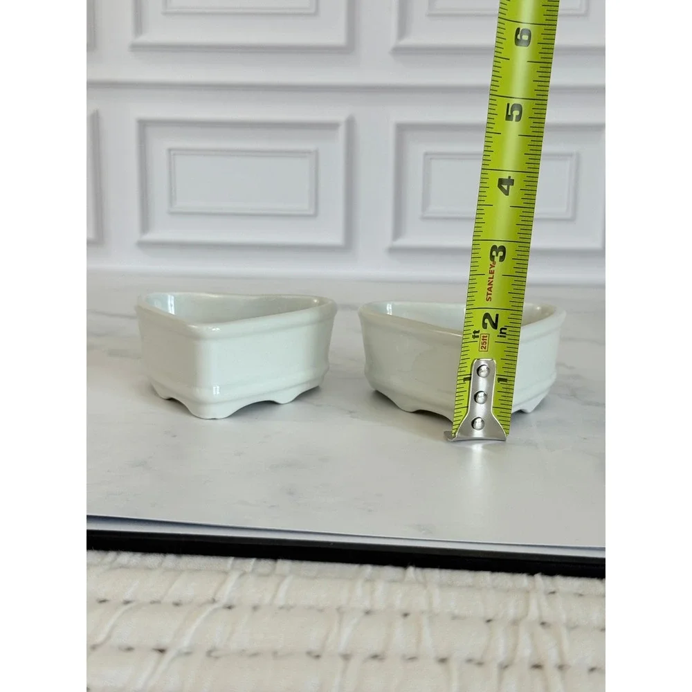 VTG Pair (2) White Ironstone Coeur a la Creme Cheese Molds 3.5